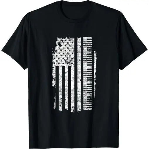 Piano T-Shirt - Keyboard USA Flag Pianist Gifts Music T-Shirt Made in USA Hoodie, Sweatshirt | WearSparks.com