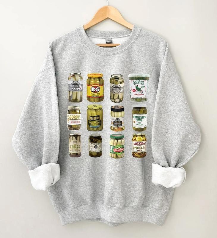 Pickle Jars Sweatshirt, Vintage Canned Pickles Sweatshirt, Canning Season Sweatshirt, Pickle Lovers Sweater, Homemade...