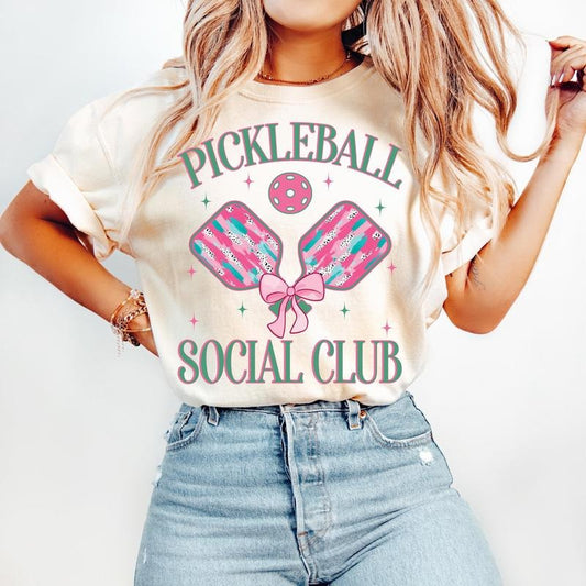 Pickleball T-Shirt, Brushstroke Pickleball T-Shirt, Pickleball T-Shirt, Preppy T-Shirt, Pickleball Social Club T-Shirt,...