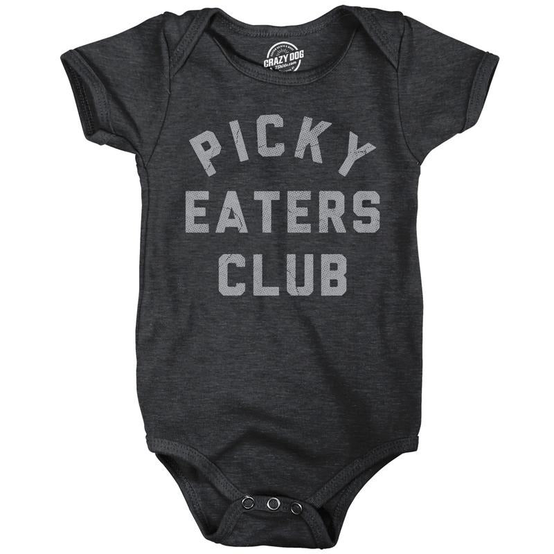 Picky Eaters Club Baby Bodysuit Funny Sarcastic Food Graphic Novelty Jumper For Infants Funny Baby Onesies Sarcastic...