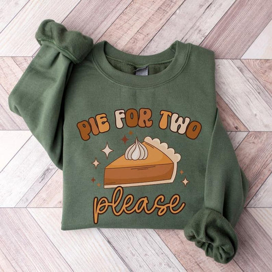 Pie For Two Please Baby Reveal Sweatshirt, Thanksgiving Pregnancy Announcement Sweater, Fall Pregnancy Reveal Crewneck,...