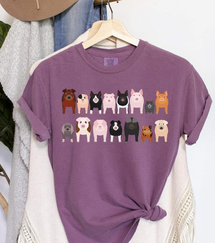Pig Breeds Farm Animal Lover T-Shirtstyle{n002}6 T-Shirts, Hoodie, Sweatshirt | WearSparks.com