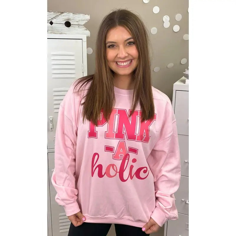Pink-A-Holic Graphic Sweatshirt T-Shirts, Hoodie | WearSparks.com