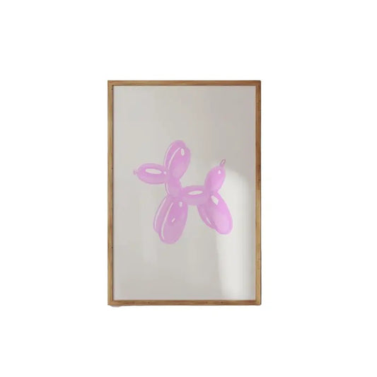 Pink Balloon Dog Print, Pink Dorm Decor, Funky Wall Decor, Preppy Room Decor, Yk2 Pink Maximalist Decor, Poster Prints No...