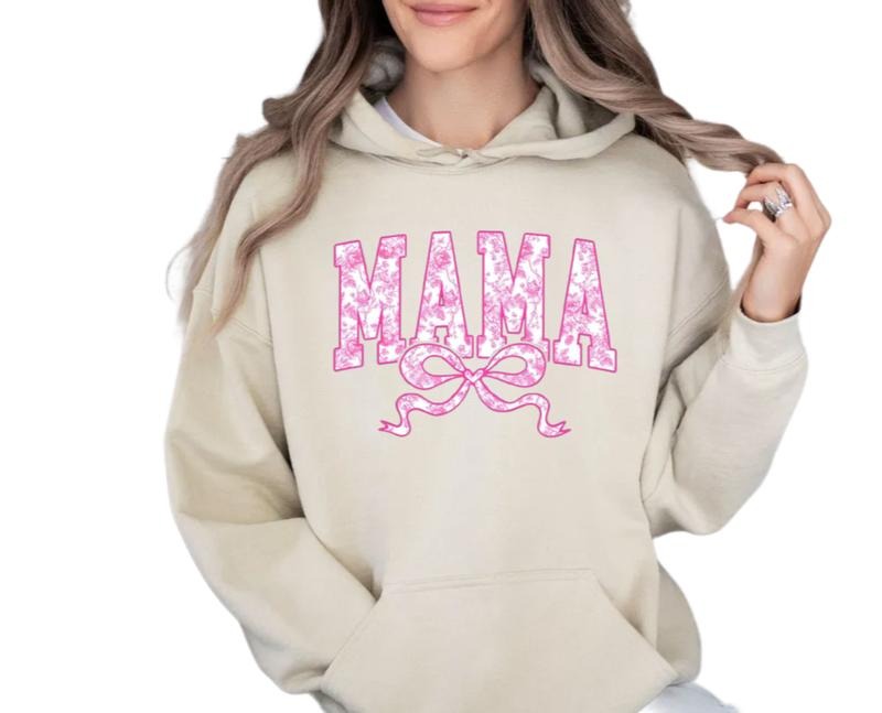 Pink Chinoiserie Mama Coquette Shirt, Mama Hoodie, Floral Mama Sweatshirt, Floral Chinoiserie Tee, Mothers Day Gift,...