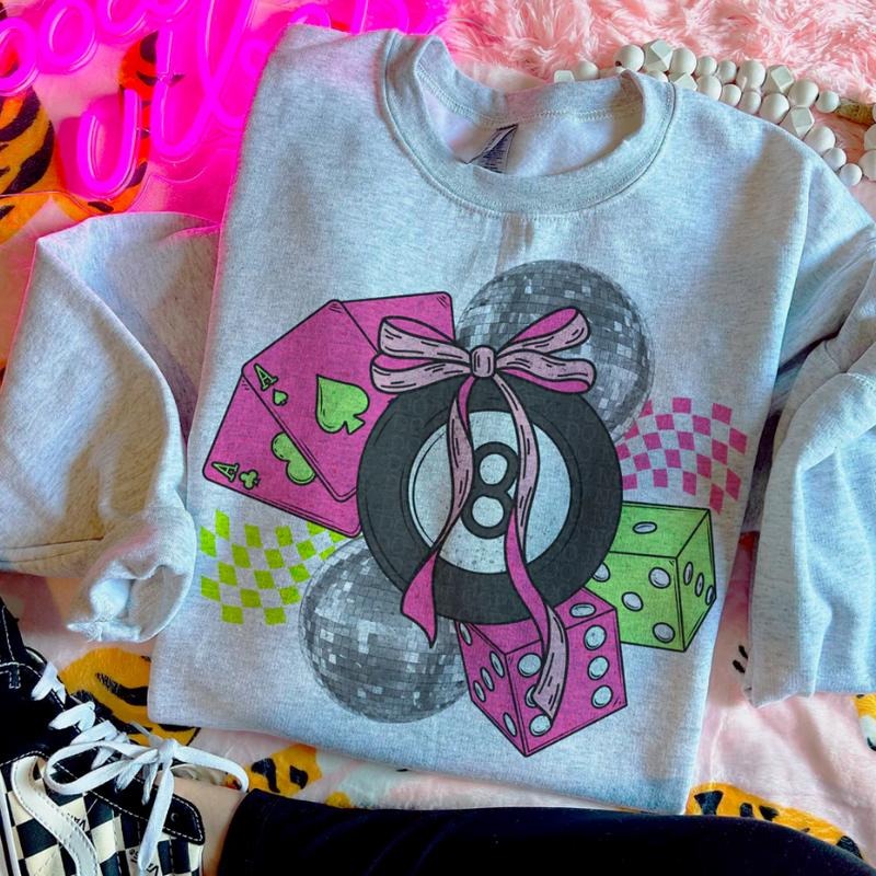 Pink Disco 8 Collage, Graphic Crewneck Sweatshirt, cowgirl outfits, western clothing, western tops outfits women, country...