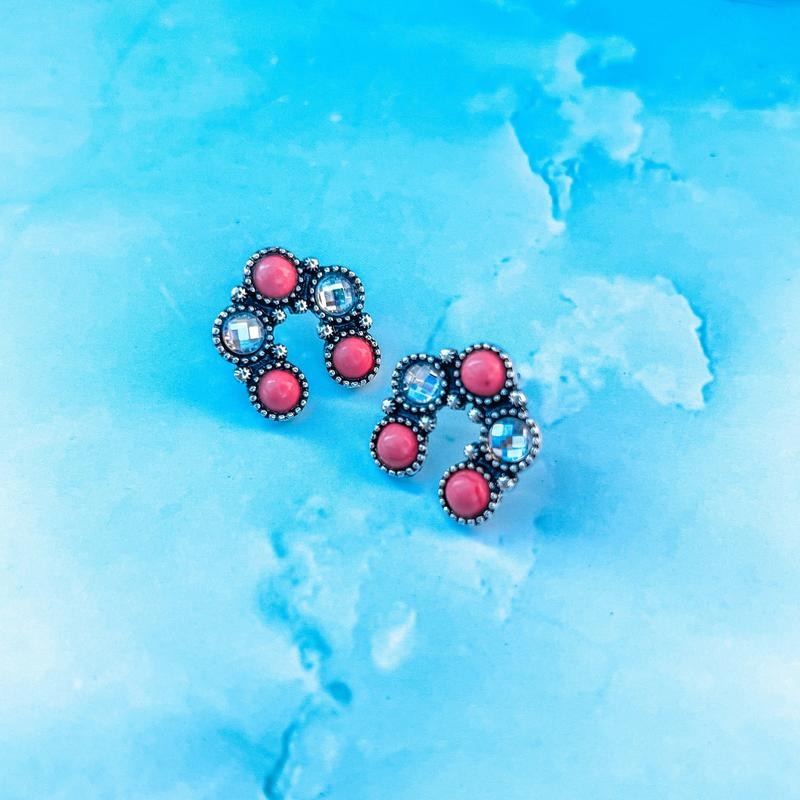 Pink Horse Shoe Rhinestone Earrings T-Shirts, Hoodie, Sweatshirt | WearSparks.com