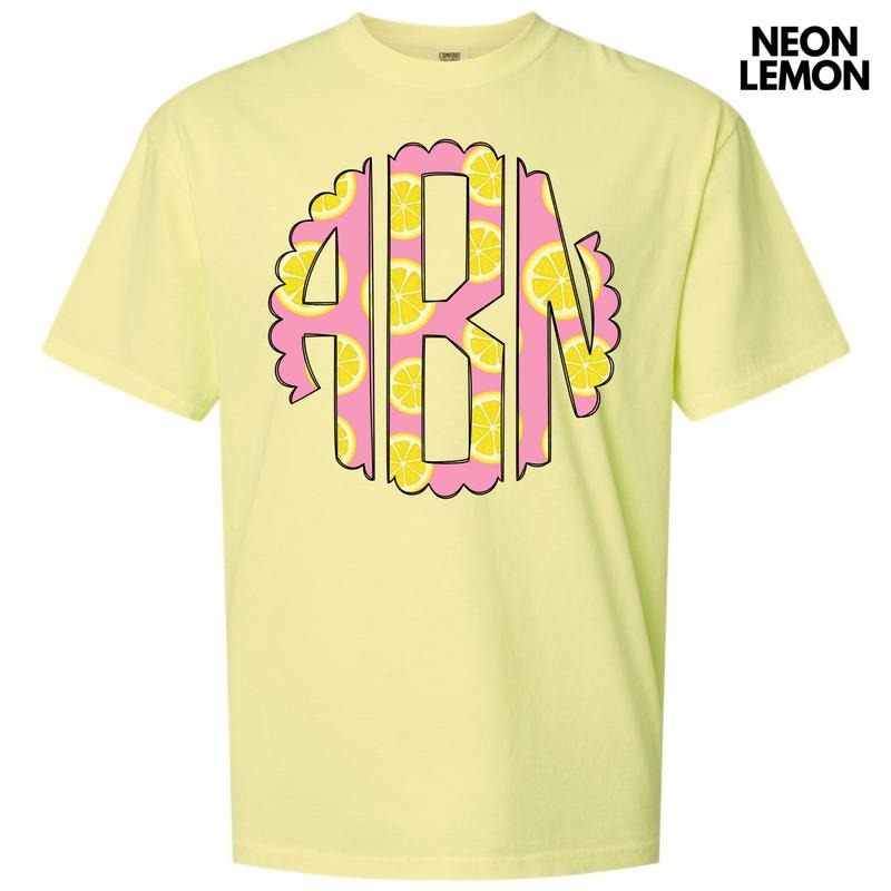 Pink Lemonade Monogram Comfort Colors T-Shirt 'NLB' Hoodie, Sweatshirt | WearSparks.com