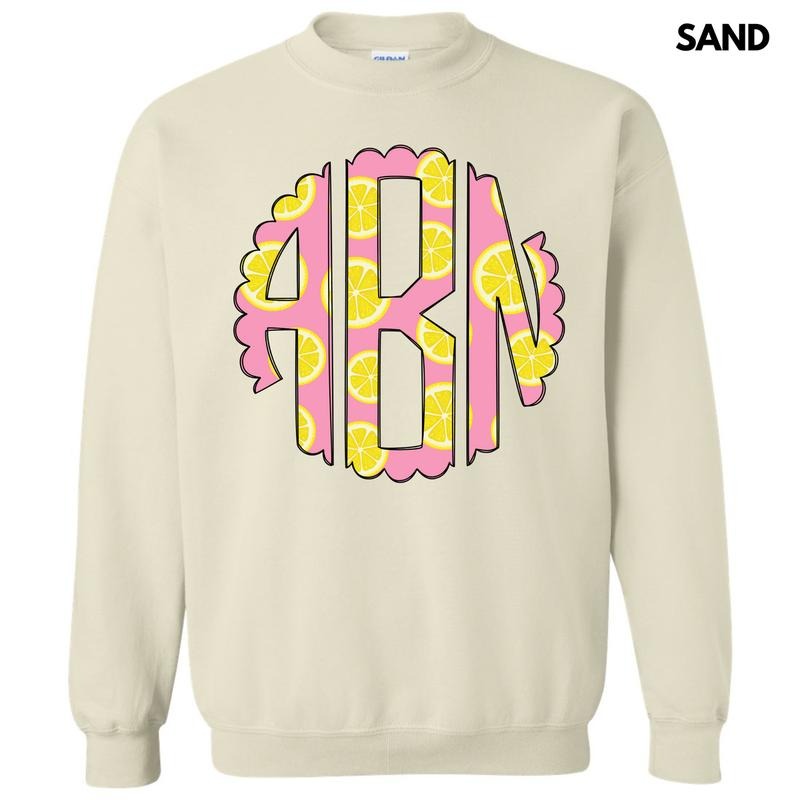Pink Lemonade Monogram Sweatshirt 'NLB' T-Shirts, Hoodie | WearSparks.com
