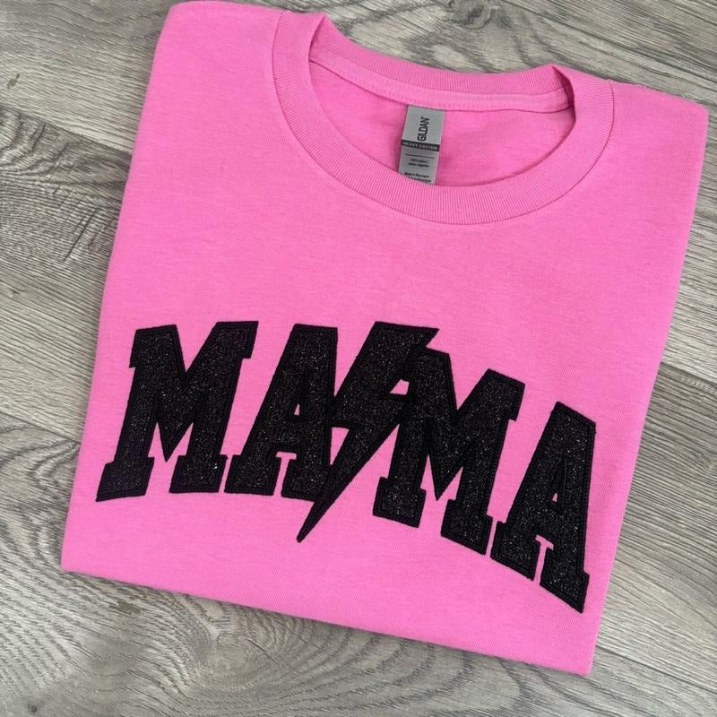 Pink Lightning Embroidered Tee Hoodie, Sweatshirt | WearSparks.com