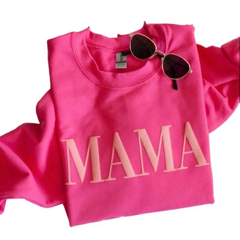 Pink Mama Puff Print Crewneck Sweatshirt, Hoodie, T-shirt | WearSparks.com