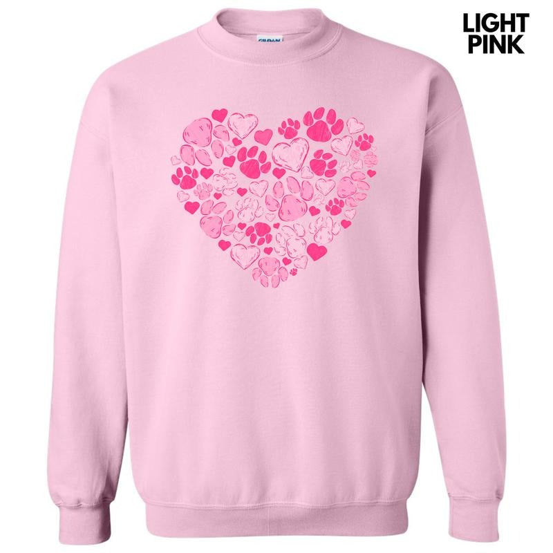 Pink Paw Heart Sweatshirt 'NLB' T-Shirts, Hoodie | WearSparks.com