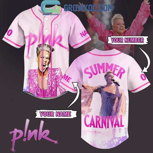 Pink So What Summer Carnival Tour 2024 Schedule Personalized Baseball Jersey