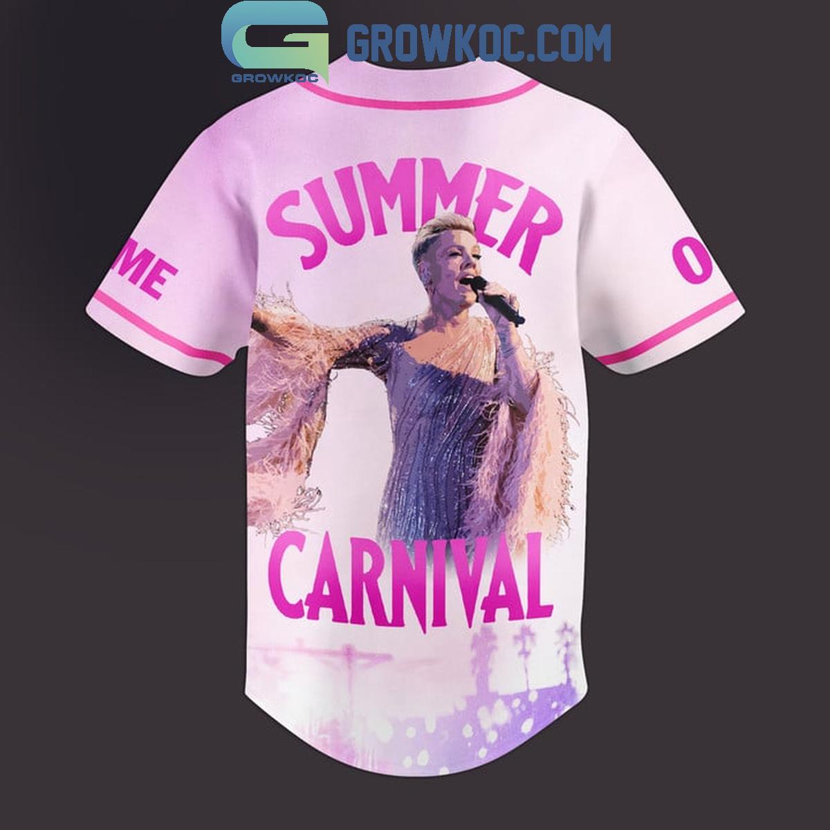 Pink So What Summer Carnival Tour 2024 Schedule Personalized Baseball Jersey