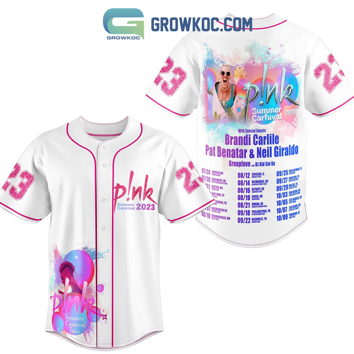 Pink Summer Carnival 2023 With Special Guests Brandi Carlile Baseball Jersey