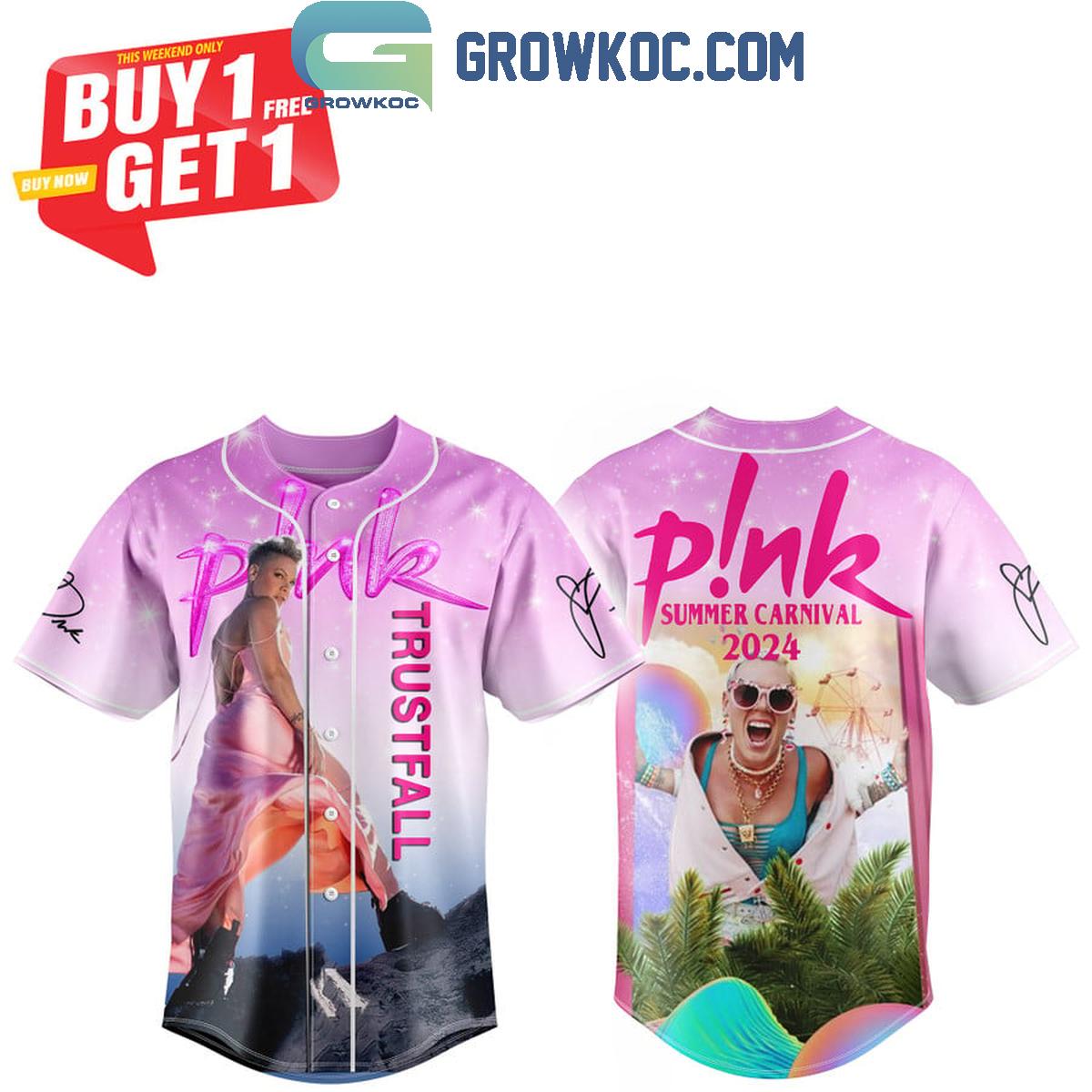 Pink Summer Carnival Loyal Personalized Baseball Jersey