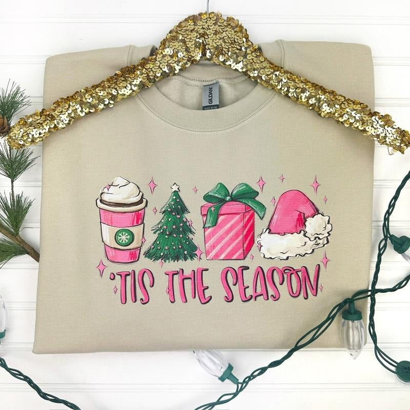 Pink Tis The Season Sweatshirt T-Shirts, Hoodie | WearSparks.com