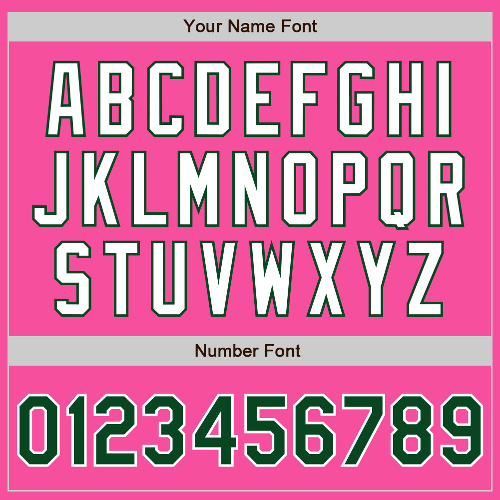 Custom Pink Green-White Authentic Baseball Jersey