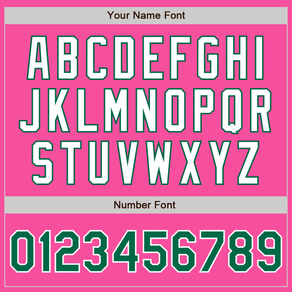 Custom Pink Kelly Green-White Authentic Baseball Jersey