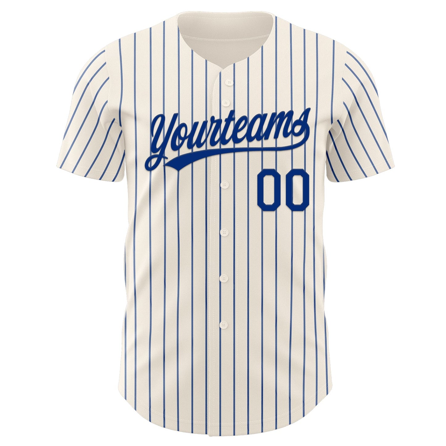 Custom Cream Royal Pinstripe Royal Authentic Baseball Jersey