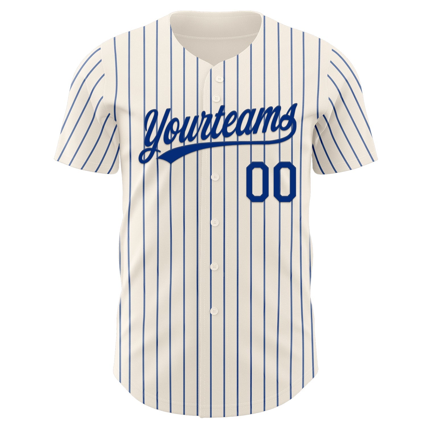 Custom Cream Royal Pinstripe Royal Authentic Baseball Jersey