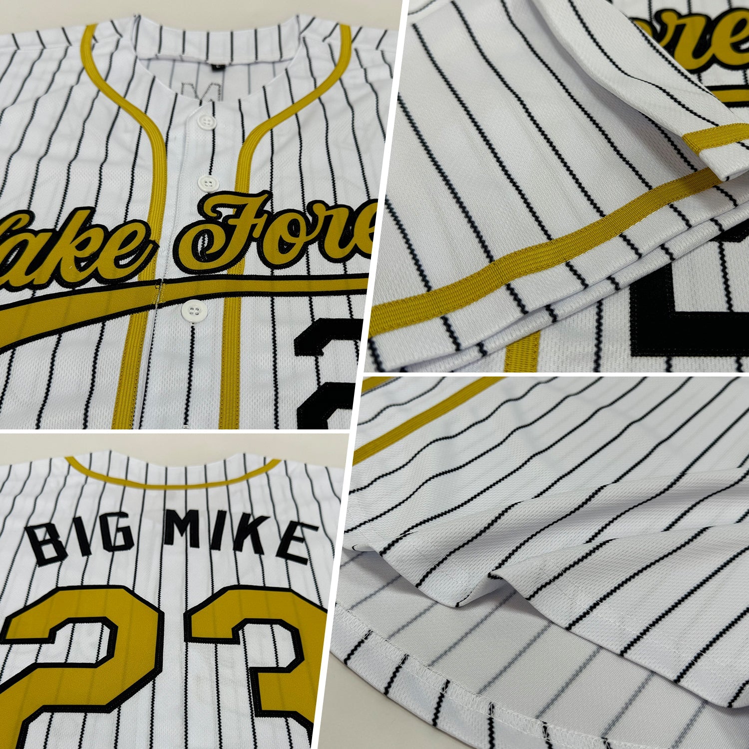 Custom Orange White Pinstripe Royal-White Authentic Baseball Jersey