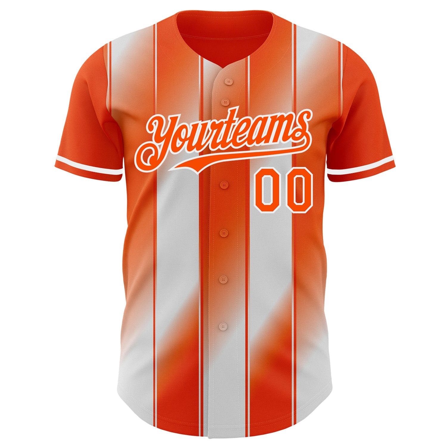 Custom Orange-White Gradient Classic Vertical Stripe Authentic Baseball Jersey