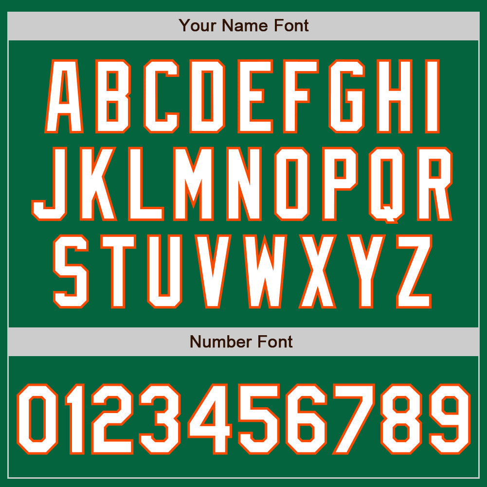 Custom Kelly Green White-Orange Gradient Classic Vertical Stripe Authentic Baseball Jersey