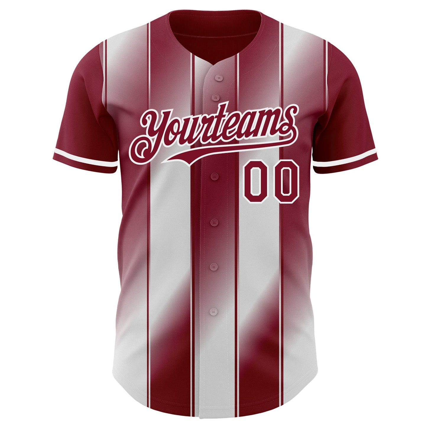 Custom Crimson-White Gradient Classic Vertical Stripe Authentic Baseball Jersey