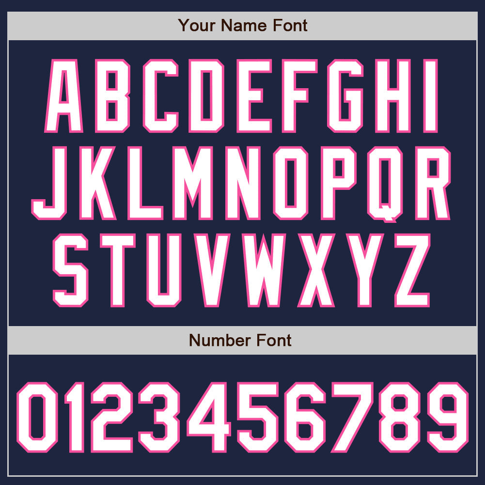Custom Navy White-Pink Classic Vertical Stripe Fluid Liquid Texture Authentic Baseball Jersey