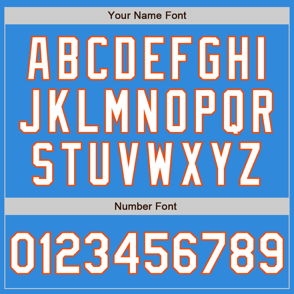 Custom Electric Blue White-Orange Classic Vertical Stripe Fluid Liquid Texture Authentic Baseball Jersey