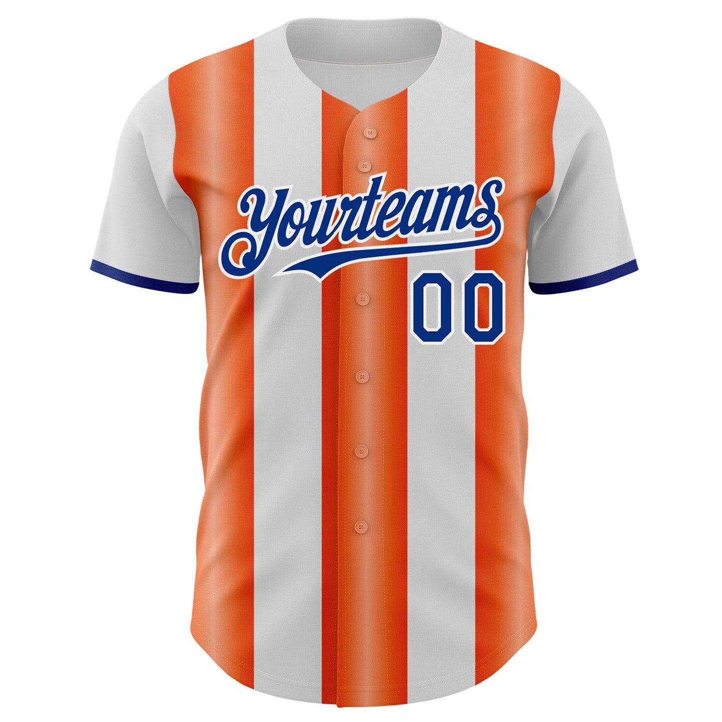 Custom White Royal-Orange Gradient Vertical Stripe Argentina Style Authentic Baseball Jersey