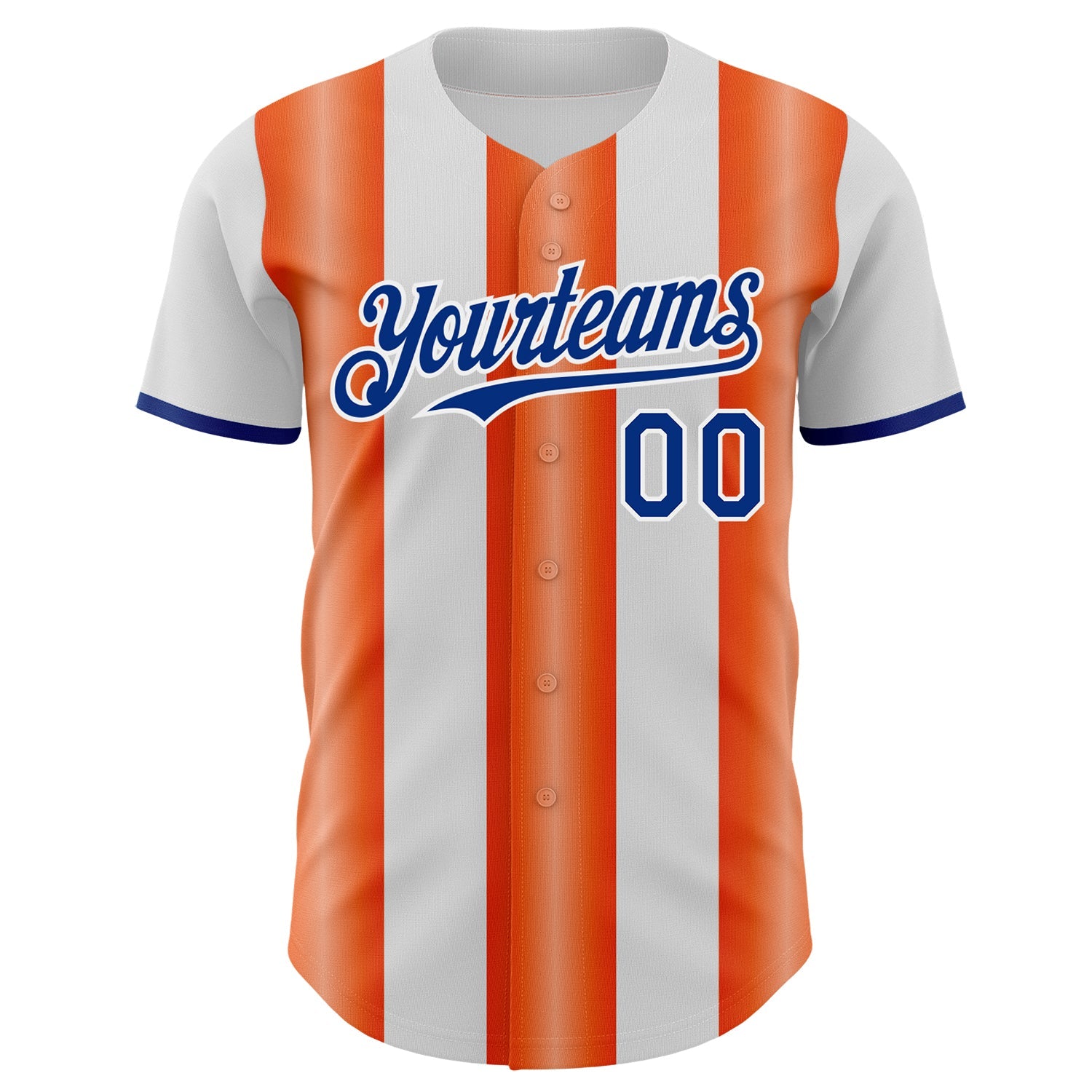 Custom White Royal-Orange Gradient Vertical Stripe Argentina Style Authentic Baseball Jersey