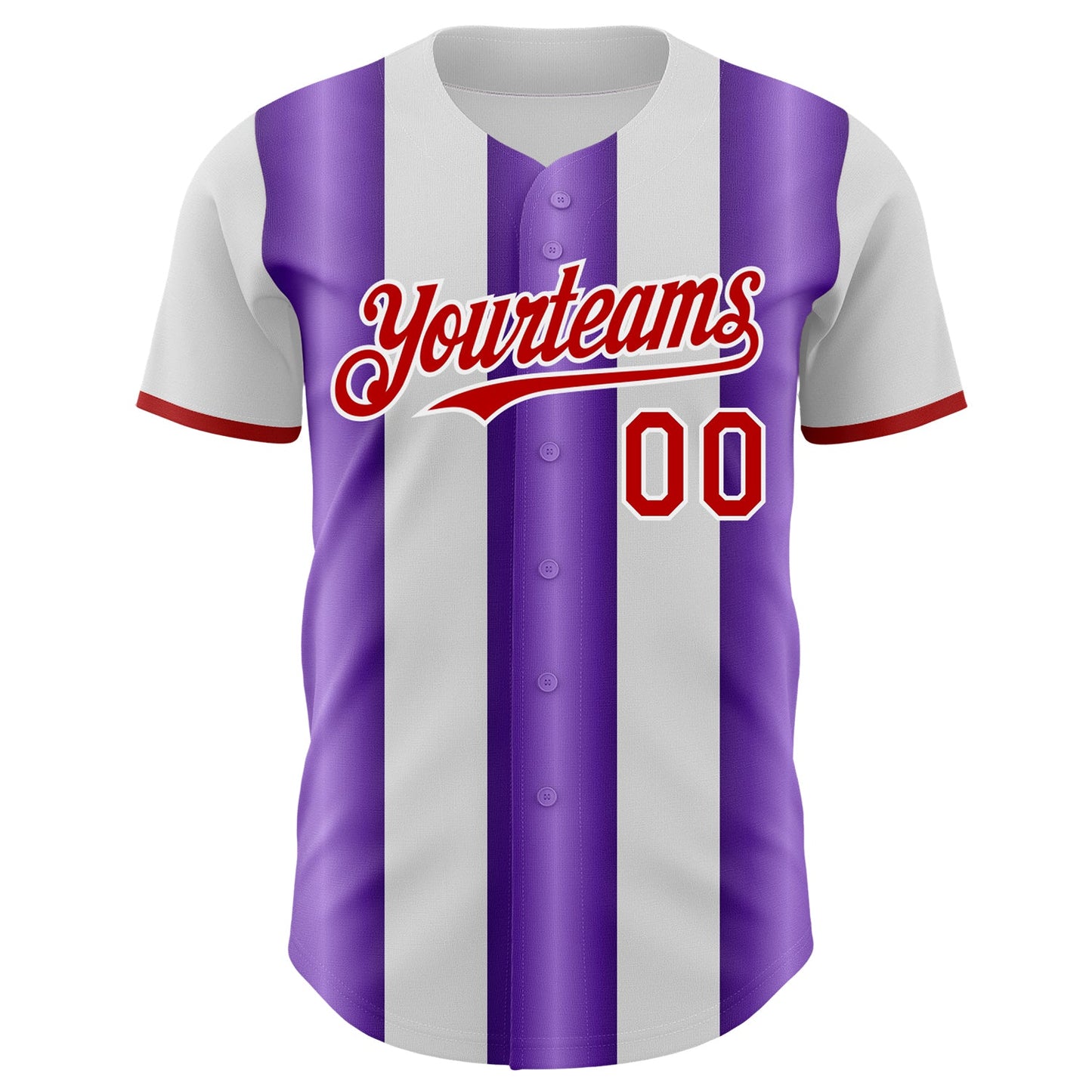 Custom White Red-Purple Gradient Vertical Stripe Argentina Style Authentic Baseball Jersey