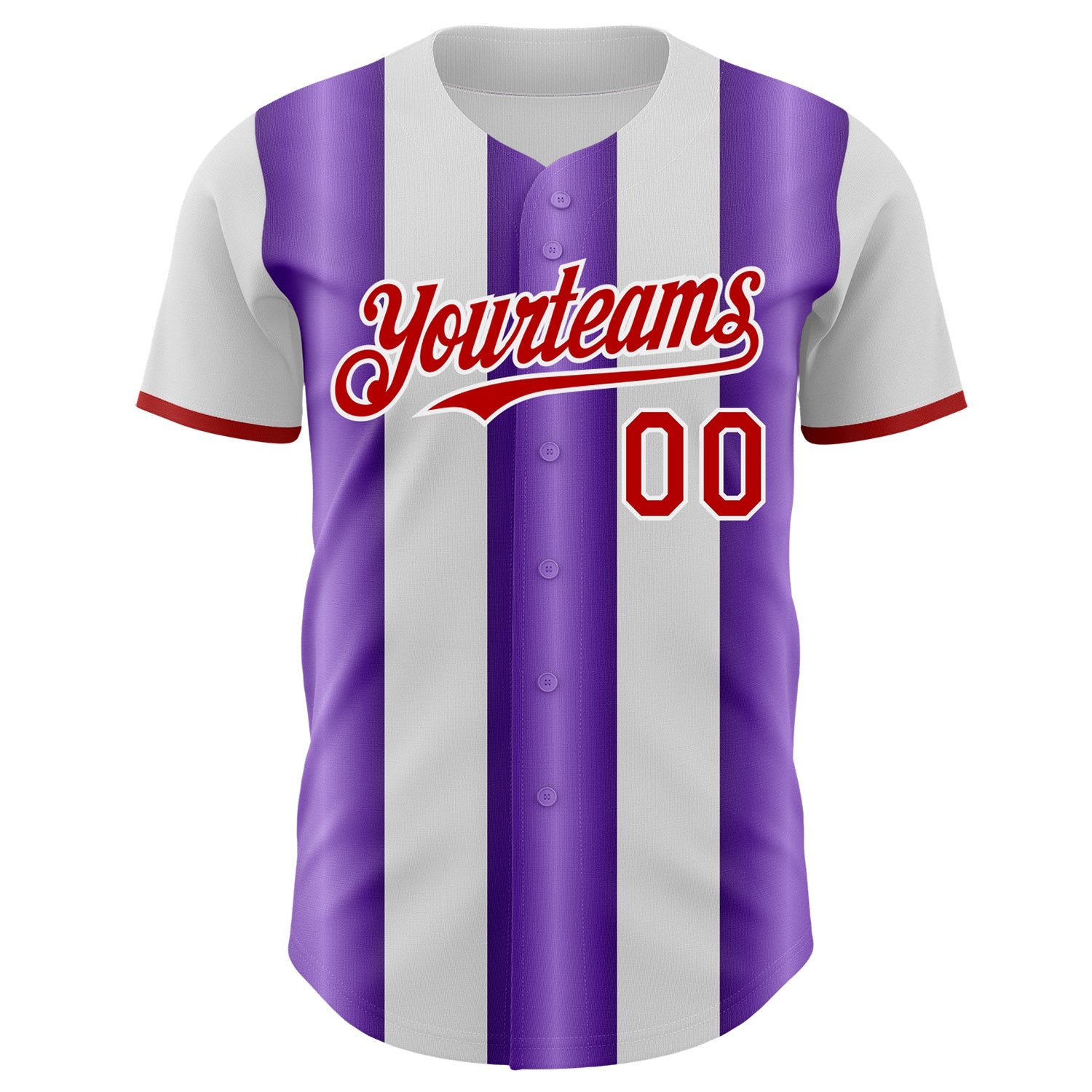Custom White Red-Purple Gradient Vertical Stripe Argentina Style Authentic Baseball Jersey