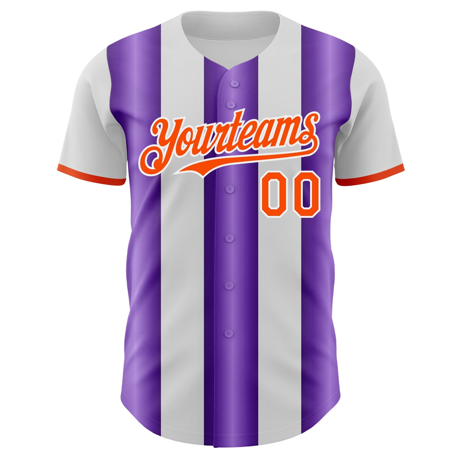 Custom White Orange-Purple Gradient Vertical Stripe Argentina Style Authentic Baseball Jersey