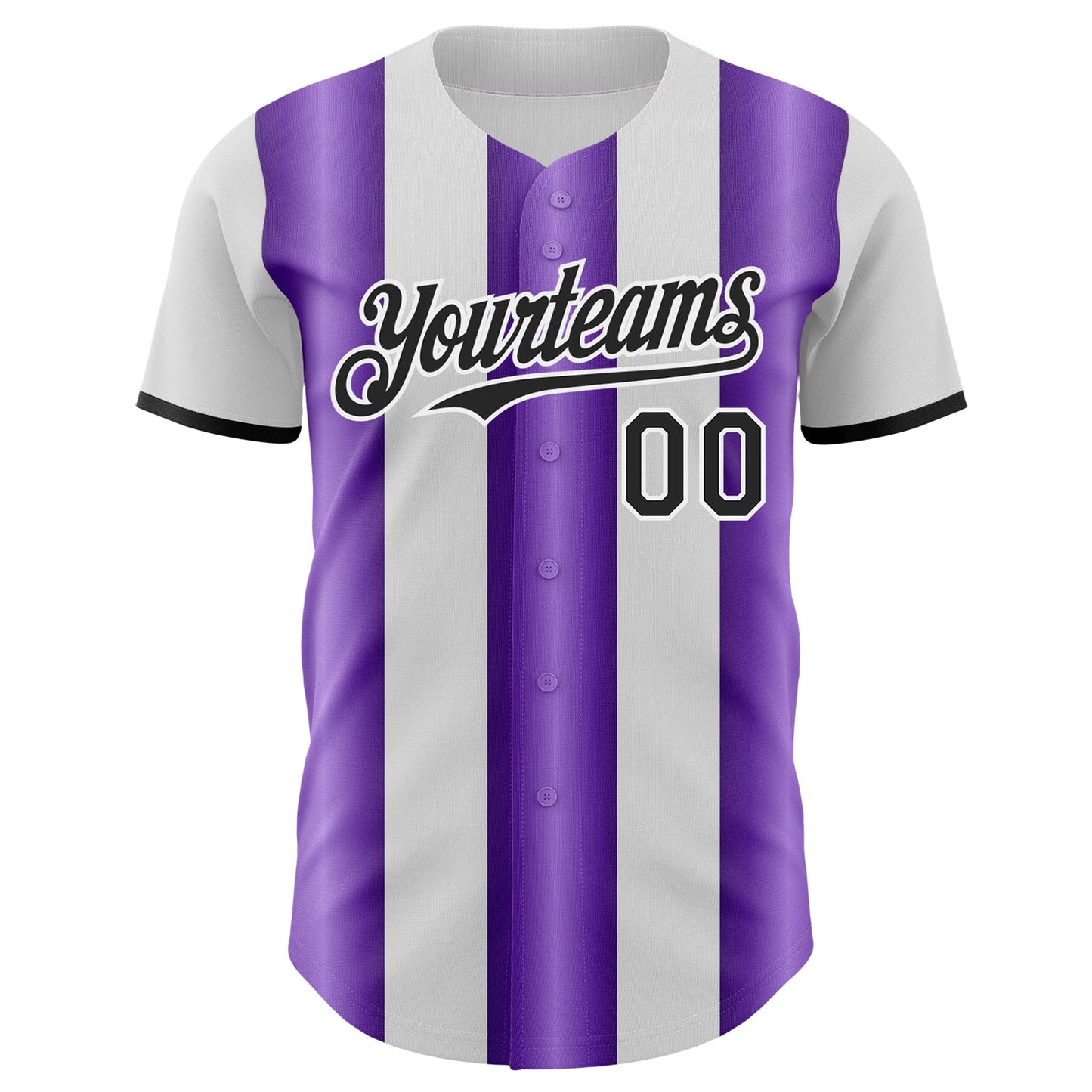 Custom White Black-Purple Gradient Vertical Stripe Argentina Style Authentic Baseball Jersey