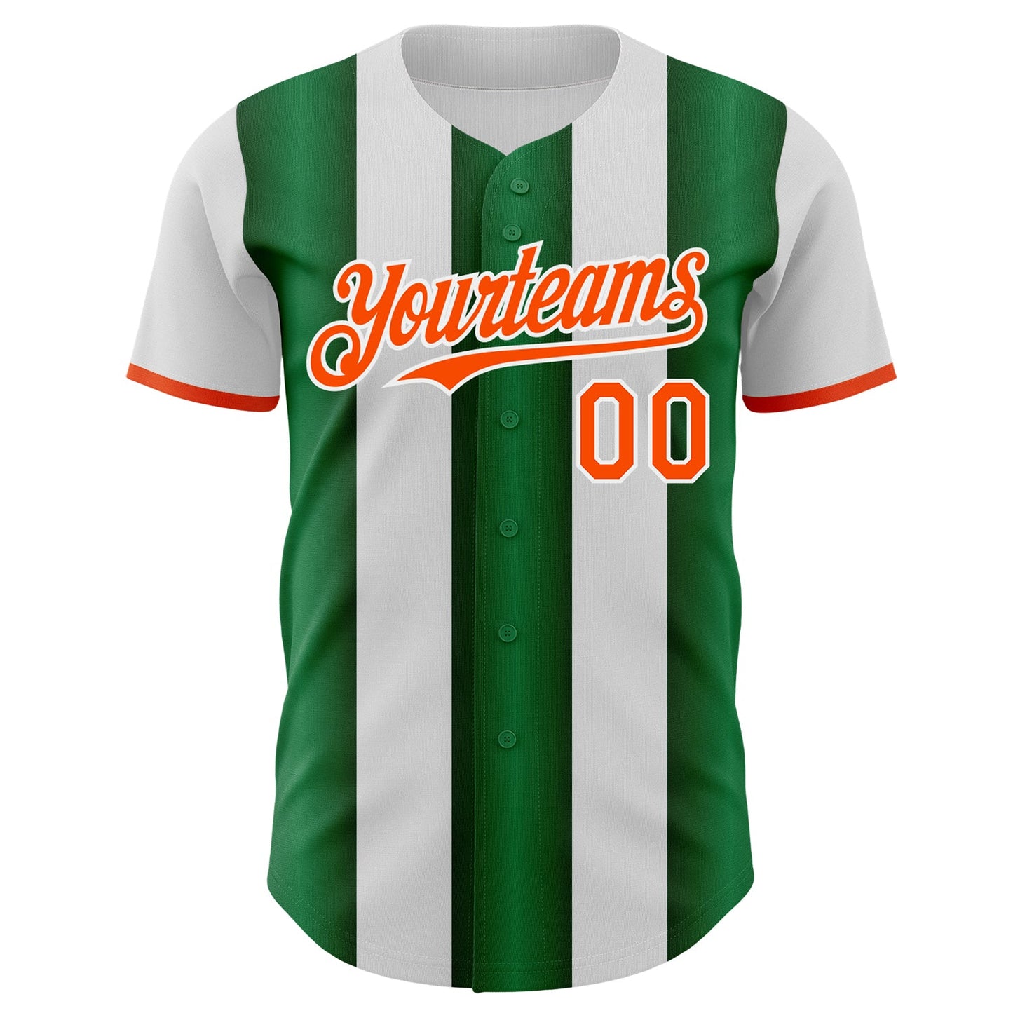 Custom White Orange-Green Gradient Vertical Stripe Argentina Style Authentic Baseball Jersey