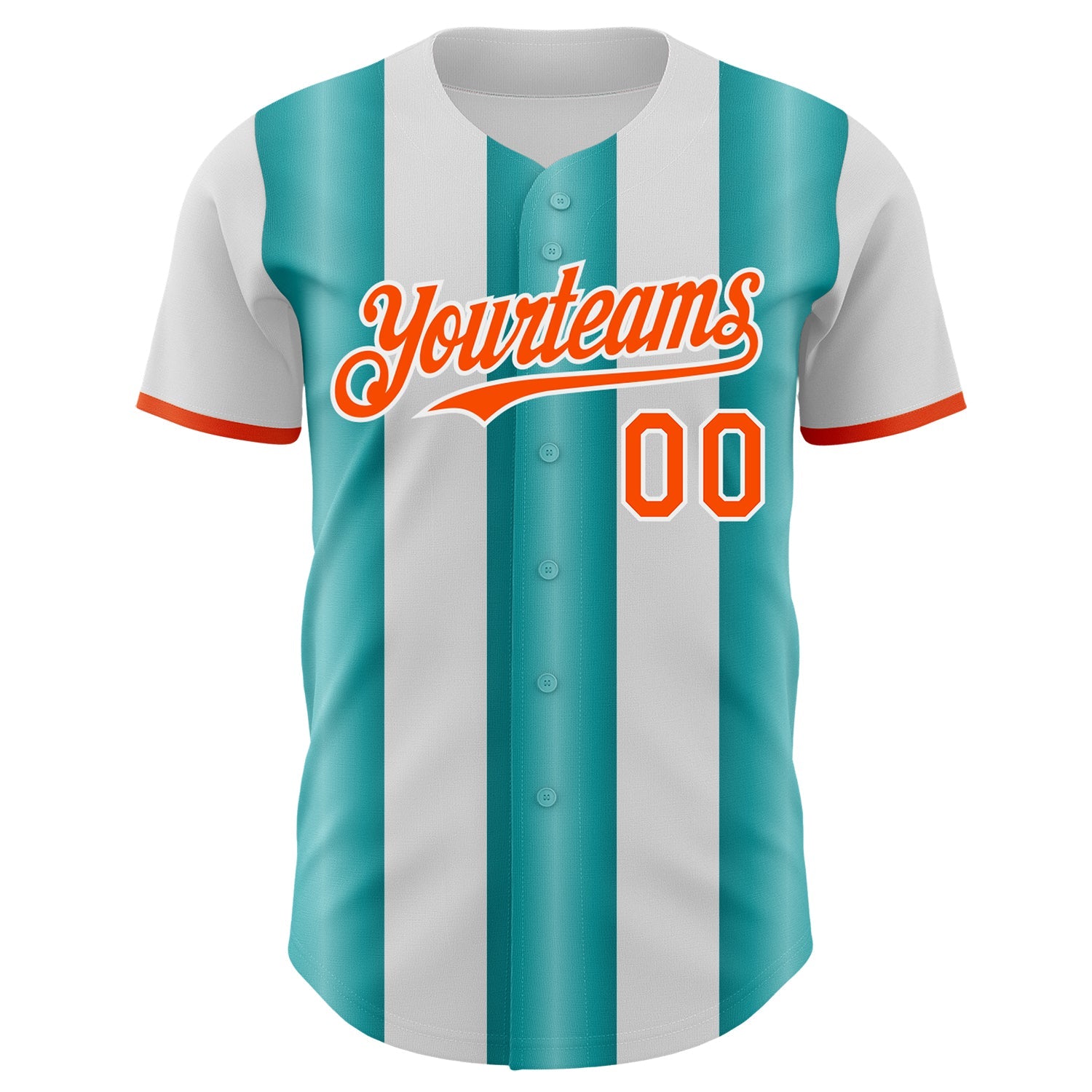 Custom White Orange-Teal Gradient Vertical Stripe Argentina Style Authentic Baseball Jersey