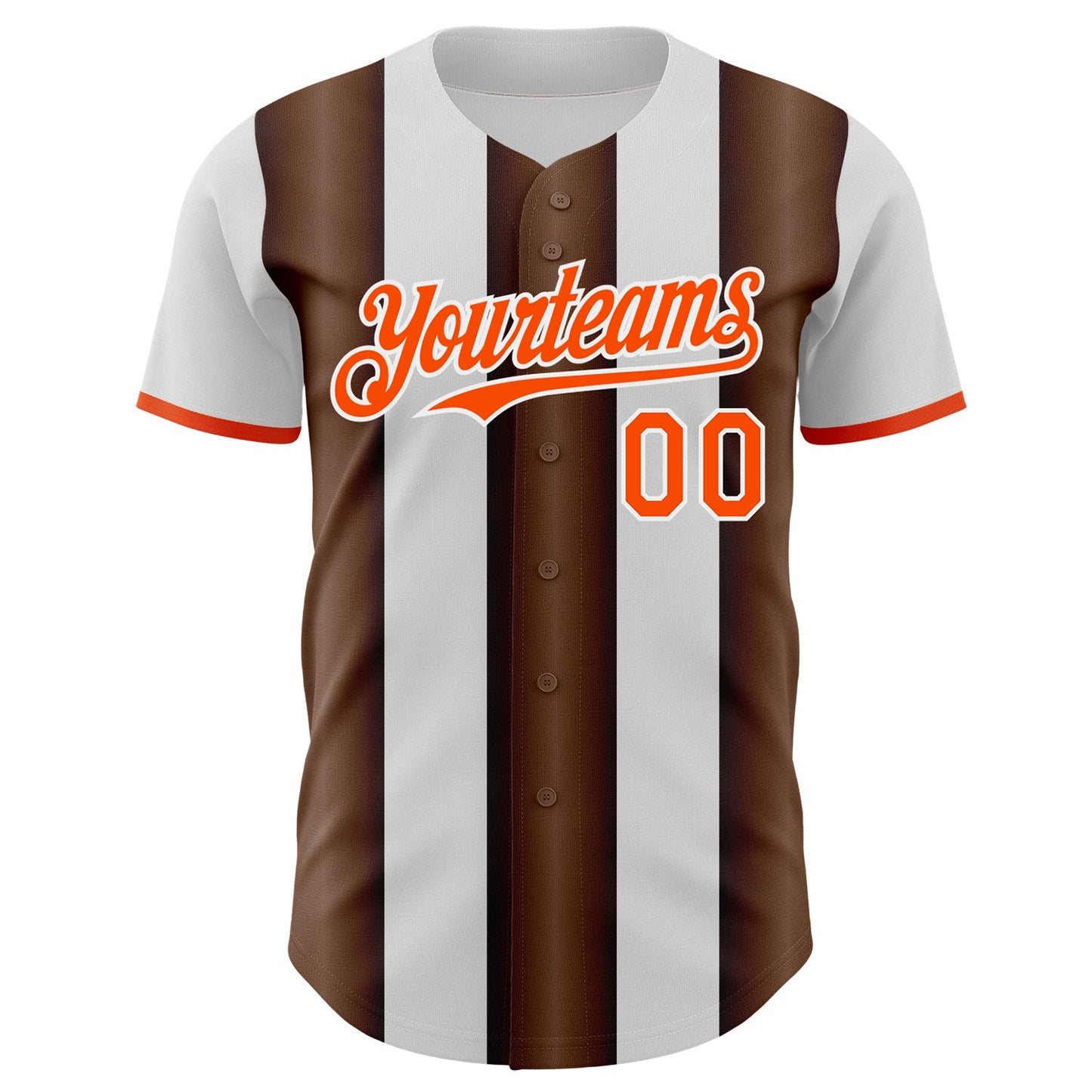 Custom White Orange-Brown Gradient Vertical Stripe Argentina Style Authentic Baseball Jersey