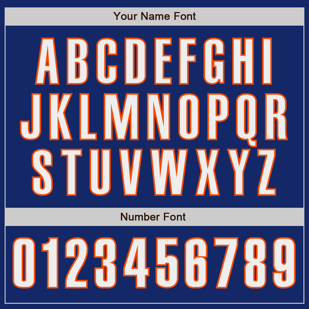 Custom Royal White-Orange Classic Color Block Side Panel Stripe Authentic Baseball Jersey
