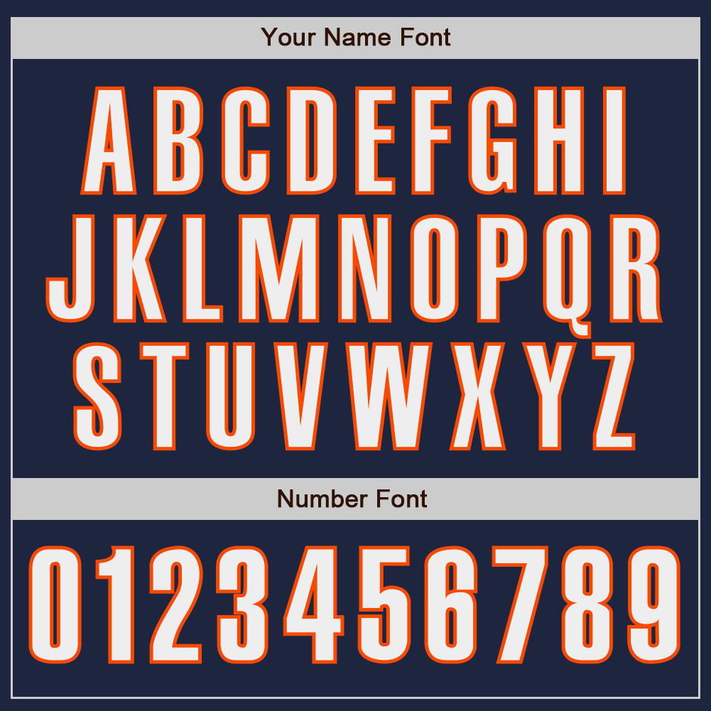 Custom Navy White-Orange Classic Color Block Side Panel Stripe Authentic Baseball Jersey