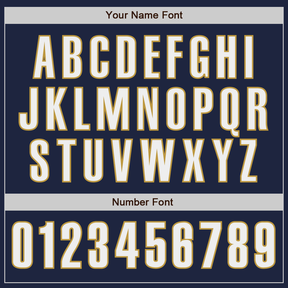 Custom Navy White-Old Gold Classic Color Block Side Panel Stripe Authentic Baseball Jersey