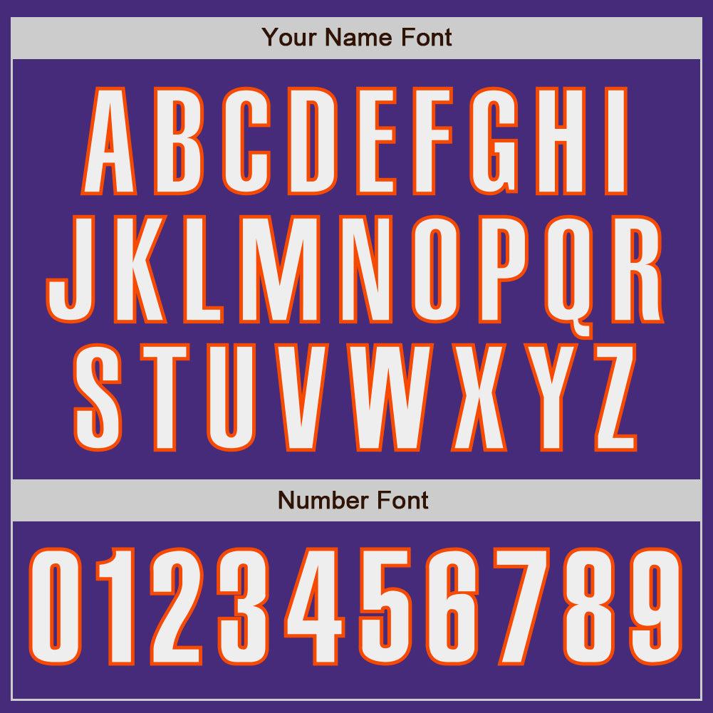 Custom Purple White-Orange Classic Color Block Side Panel Stripe Authentic Baseball Jersey