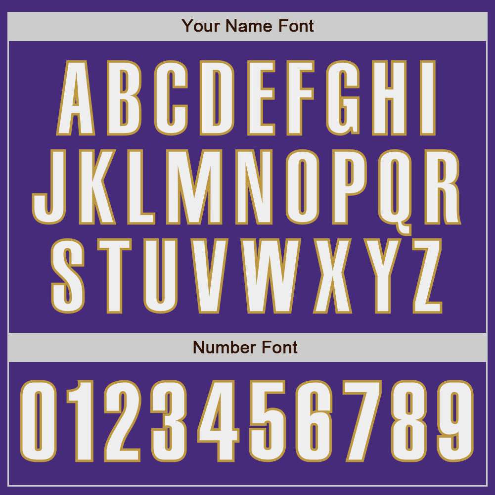 Custom Purple White-Old Gold Classic Color Block Side Panel Stripe Authentic Baseball Jersey