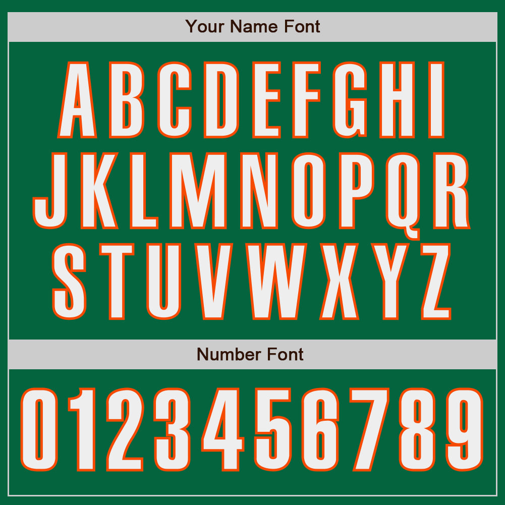 Custom Kelly Green White-Orange Classic Color Block Side Panel Stripe Authentic Baseball Jersey