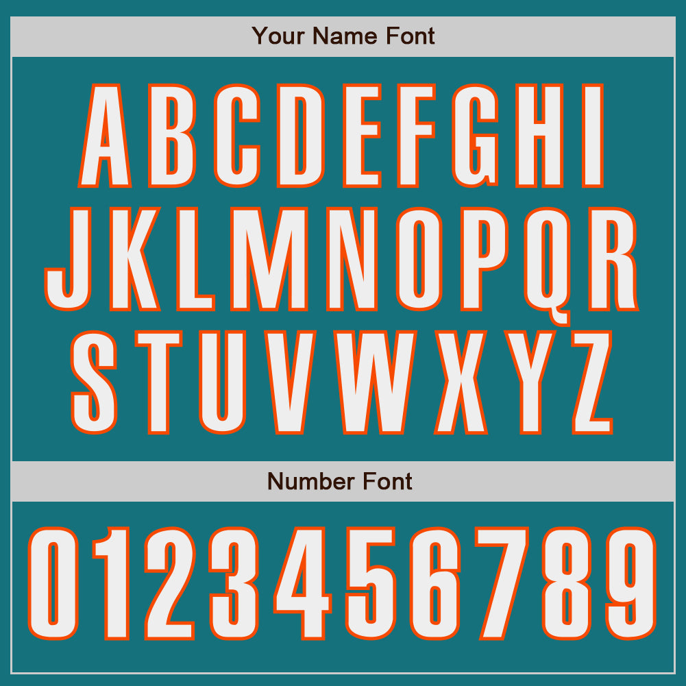 Custom Teal White-Orange Classic Color Block Side Panel Stripe Authentic Baseball Jersey