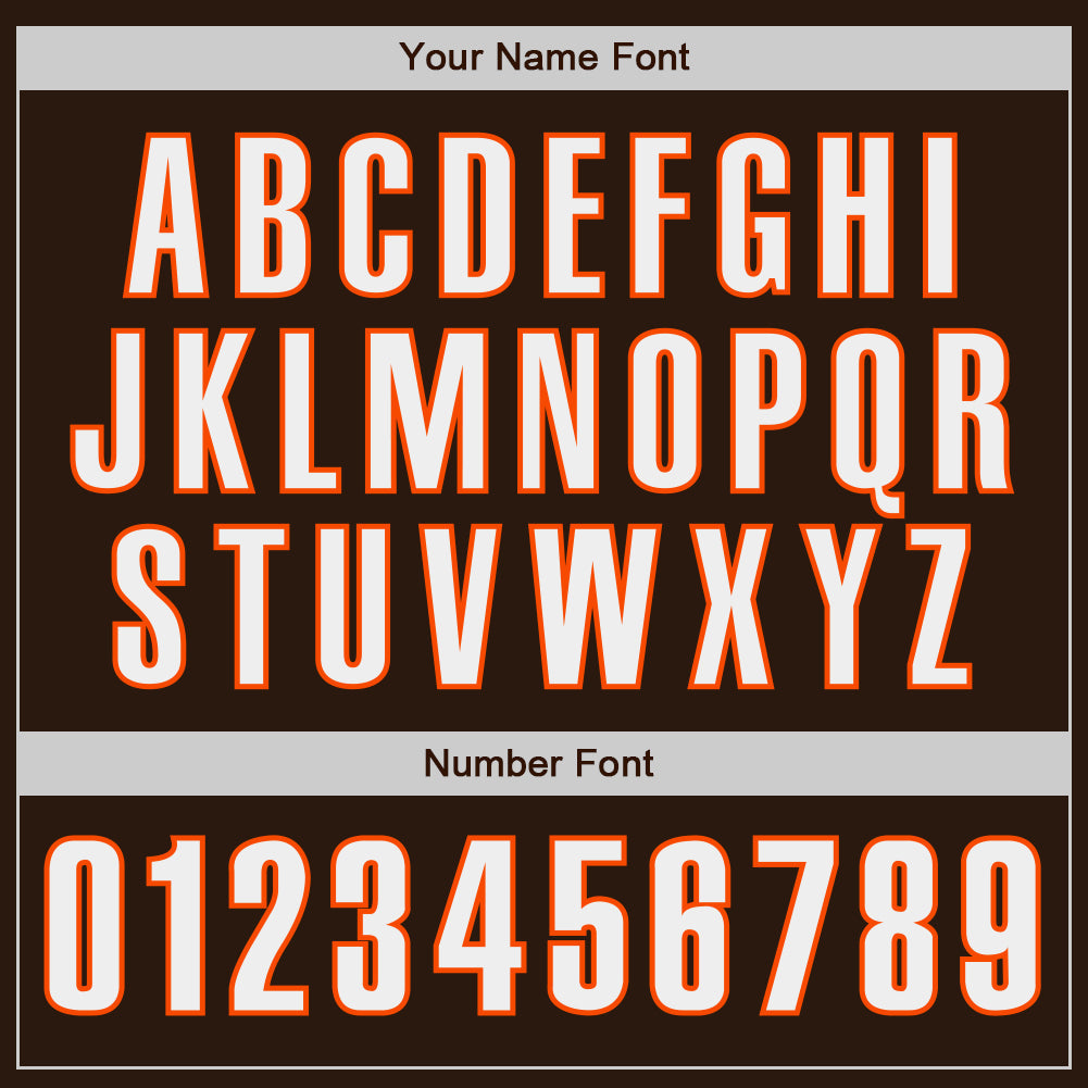 Custom Brown White-Orange Classic Color Block Side Panel Stripe Authentic Baseball Jersey