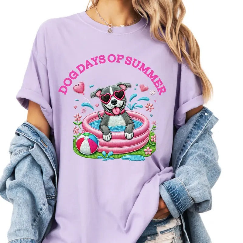 Pitbull Dog Days of Summer Shirt ~ Unisex Apparel Relaxed Fit Printed In The USA Clothing Womenswear Casual Comfort...