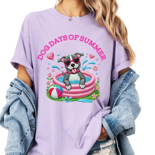 Pitbull Dog Days of Summer Shirt ~ Unisex Apparel Relaxed Fit Printed In The USA Clothing Womenswear Casual Comfort...